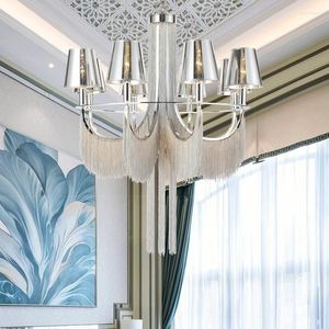 Chandeliers Luxury Modern Chandelier Suitable For Restaurant Room Decoration Dinner Ceiling Lamp Wedding Tassel 2022 Year Decor