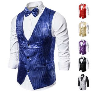 Ternos masculinos blazers elegante colete casaco formal fino brilhante lantejoulas glitter embelezado jaqueta festa palco 221123