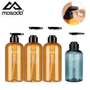 Dispensador de sabão líquido 3 em 1 conjunto de shampoo de banheiro garrafa 300ml/500ml Lavagem corporal Condicionador de cabelo Quente de armazenamento de plástico recarregável 221123