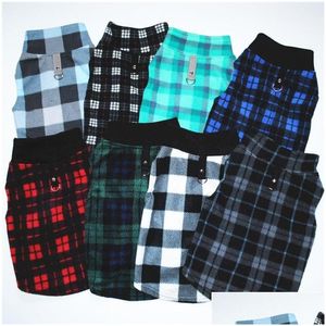 Dog Apparel Buckle Big Dog Clothes Pets Keep Warm Fleece Winter Eight Models Lattice Style Sweatshirt Traction Factory Direct Sales Dhxew