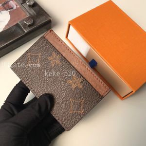 Роскошная дизайнерская женская карта держатель карт Mono Gram Canvas Brown Клетчатая черная клетчатая кожа с коробкой M61733