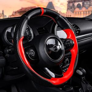 Tamas de volante Tamas de 38 cm de decoração de couro genuíno para Mini Cooper S One F54 F55 F56 F57 F60 Acessórios de estilo