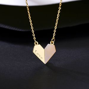 Romantisk k￤rleksbrev Heart Shell S925 Silver Pendant Halsband Kvinnor smycken Fashion Lady uts￶kta lyxiga benkedja Halsband Tillbeh￶rsg￥va