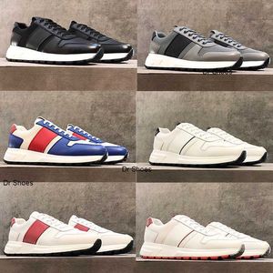 남성 Prax Shoes 캐주얼 스니커 러너 트레이너 가죽 플랫폼 기술 패브릭 럭셔리 디자이너 Black Nylon과 Box 296