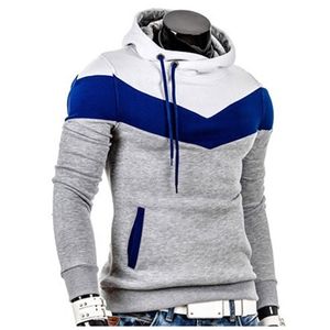 Men's Hoodies Sweatshirts Fashion Autumn Male Stitching Hooded Hip Hop Long Sleeve Silm Outwear 221123