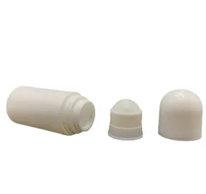 Partihandel 50 ml HDPE-plast deodorant rullflaskor Vit tom rulle på flaska 50cc rol-on boll flaska parfym lotion ljusbehållare