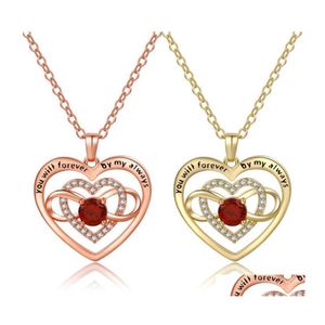 Hänge halsband Infinity Heart Pendant Necklace for Women Cubic Zirconia Love Halsband Mothers Day Jewelry Gift Drop Delivery Pend Dh13x