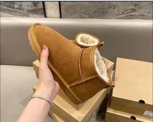 Designer Snow Boots For Woman U5854 Classic Short Mini Leather Winter Boot Flat Mules Warm Plush päls Booties Australia Tazz Juhy