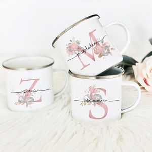Kubki spersonalizowane imienia początkowe i miseczka na kawa na zewnątrz filiżanki na zewnątrz rocznica para zaręczynowego prezent ślubnego 221122
