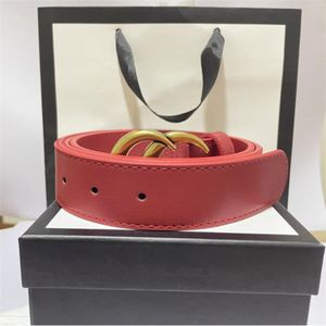 Larghezza moda 2,8 cm Cintura classica da donna firmata in rosso bianco giallo nero Cintura con fibbia liscia con lettera casual con scatola A1