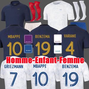 Benzema mbappe 2023 축구 유니폼 프랑스 griezmann kante pogba varane giroud pavaro maillot de foot equipe 남자 여자 축구 셔츠 키즈 키트 세트