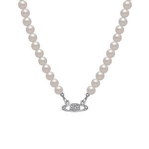 Designer Planetary Orbit Saturn Pendant Pearl Necklace Fashion Women Jewelry Collar Chain