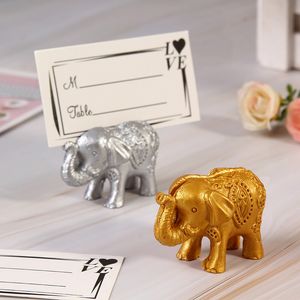 Hochzeit bevorzugt Gold Silber Resin Lucky Elephant Place Kartierhalter Hochzeitsgäste Name Halter