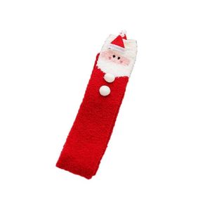 Long Tube Christmas Socks Women Girls warm cozy fuzzy towel velvet stockings party New Year decoration Santa Claus stocking Christmas Tree Snow Elk Gift Happy Sock