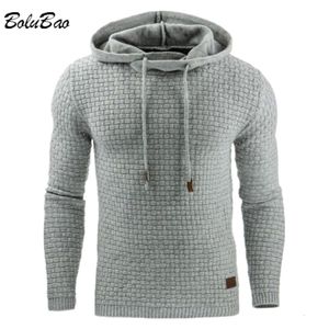 Men's Hoodies Sweatshirts BOLUBAO Mens Plaid Solid Color Hooded Sweatshirt Tracksuit Casual Sportswear American Style Trendy Brand Male 221123