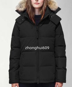 Kvinnor ner kappa tjock verklig varg päls huva kvinnor Kanada jacka vinter parka damer korta parkas designer hoodies jackor douedoune femme varma rockar manteau