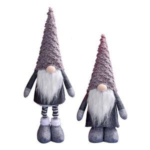 Dekoracje świąteczne ręcznie robione szwedzkie wypchane zabawki Santa Doll Gnome Scandinavian z chowanymi wiosennymi ozdobami nóg wystrój domu 221123