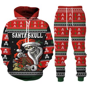 Men's Tracksuits Christmas Skull New 3D Printing Fashion Women Plus Size S-7XL Harajuku