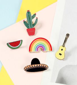 Cartoon Pride Rainbow Cactus Bird Brooches Badge Emamel Pins Guitar Pineapple Solglasögon Hat Lapel Pins Denim Pin Jewelry Gift8009201