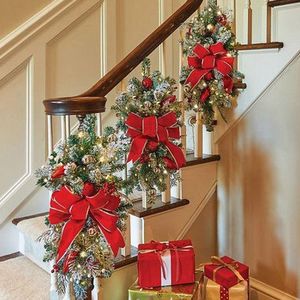 Decora￧￵es de Natal 40 cm Christmas Wreath Door Ornament Ornament With com porta da frente da porta da frente LED Fireplaces Decora￧￣o de grinaldas penduradas Garland 221123