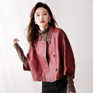 Women's Leather Super Quality Real Jackets Women Spring Autumn 2022 Oversized Female Jacket Genuine Women's Sheepskin Coat Ropa Zjt1439