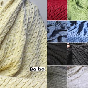 Super thick twist knitted wool remade sweater texture heavy weight rod elastic knitted clothing DIY fabric warm silk Yarn twill Multiple colors