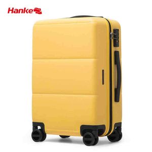 Hanke New Design Bayer Pc Luggage Suitcase Men Women Travel Trolley Carry On Cabin Spinner Wheels Ykk Zipper h J220707
