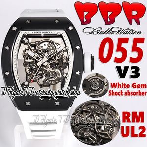 BBR V3 BBRF055 MENS WATCH RMUL2 Автоматическое движение Ультратоненое черное керамическое корпус скелет натуральный натуральный резиновый ремешок 2022 Super Edition Sport Eternity Watches Watches