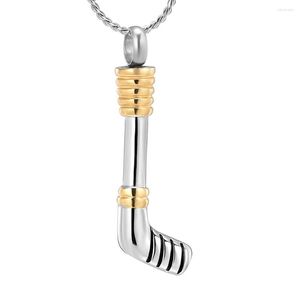 Pendant Necklaces K9347 Hockey Stick Cremation Jewelry For Ashes Holder Urns Pet/Human Stainless Steel Memorial Necklace Men/Women