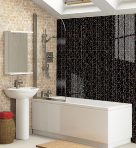 Wall Stickers Artistic Gold Line Black Tile Stair Adhesive Selfadhesive Wallpaper Bathroom Moistureproof2046318