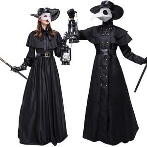 Theme Costume Carnival Halloween Couples Plague Doctor Middle Ages War Nurse Bird Beak Playsuit Cosplay Fancy Party Dress 221124