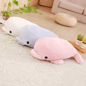 55cm65cm 3 färger Kawaii Dolphin Cuddle Soft Cartoon Animal Dolphin Filled Doll Bedroom SOFA CULDION GIRLSFRIFTS Bästa gåvor J220729