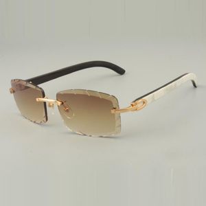 Óculos de sol Buffs 8100915 com chifre natural misto e cores gravadas e lentes transparentes 56mm