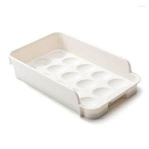 Storage Bottles Stackable Egg Holder 15 Eggs Tray Large Capacity Container For Refrigerator BPA Free Fridge Organizer