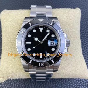 2-farbige Armbanduhren für Herren, 40 mm, Datum, schwarzes Zifferblatt, leuchtende Keramiklünette, Edelstahlarmband, 28800 vph/Hz, VSf Dive Sport, Kal. 3135, Automatikwerk