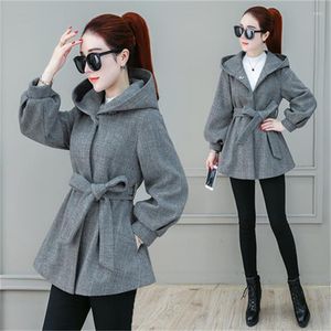 Women's Jackets 2022 Autumn And Winter Ladies Explosion Models Fashion Wild Hooded Thick Woolen Coat Tide