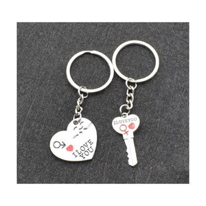 Keychains Bedanyards 1 par Eu te amo Carta Casal Chave de Chave de Coração Aorcedores da Cadeia Cadeia de Jóias dos Valentinos Presentes de Jóias