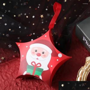 Decorazioni natalizie Decorazioni natalizie Scatola di caramelle di carta Babbo Natale Alce Sacchetti di dolcetti Anno di Natale Decorazione regalo di biscotti Kerst Nata Dhsft