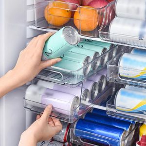Storage Bottles 2 Tier Refrigerator Organizer Bins Soda Can Dispenser Beverage Holder For Fridge Freezer Kitchen Countertops Cabinets