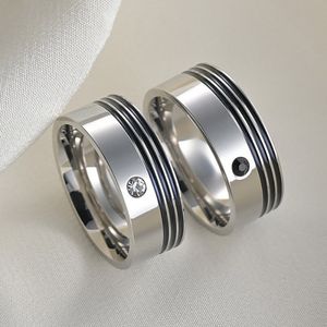 Edelstahl-Paar-Ring, tropfendes Öl, Streifen, Emaille, Zirkon-Ringe für Männer und Frauen, feiner Modeschmuck, Valentinstagsgeschenk