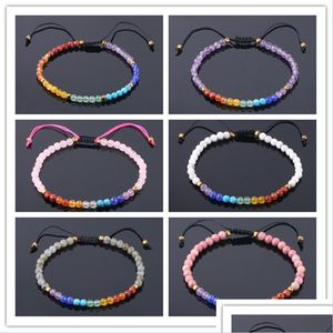 Beaded 7 Chakra Strands Bracelets For Women 4Mm Crystals And Healing Stones Beaded Bracelet Meditation Yoga Jewelry Protecti Dhgarden Dh07M