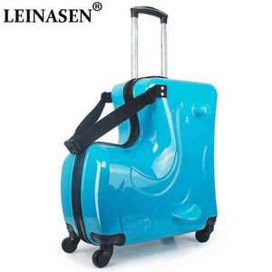 New Children Rolling Luggage Spinner Inch Wheels Suitcase Kids Cabin Trolley Student Travel Bag Cute Baby Carry On Trunk J220707