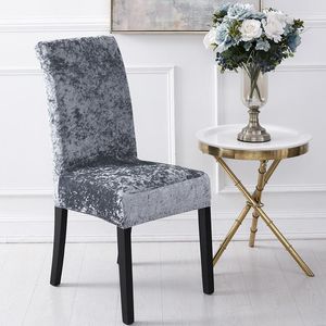 Chair Covers Elastic Dining Room With Back Velvet Fabric Diamond Kitchen Home Bar Wedding Soft Seat Stool Cover Backrest Stretch