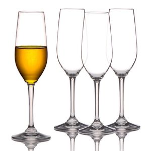 Flachmänner, 4 Stück, 225 ml, schlankes Champagnerglas, USA-Tritan-Kunststoffbecher, transparent, unzerbrechlich, wiederverwendbare Weingläser 221124