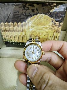 Orijinal Kutu Kağıtları ile Lüks AAA Kadınlar Lady Boyut 26mm Tarih Kız Sapphire Diamond Çerçeve Cam Holwatch Kadınlar Otomatik Mekanik Hareket Saat 202365