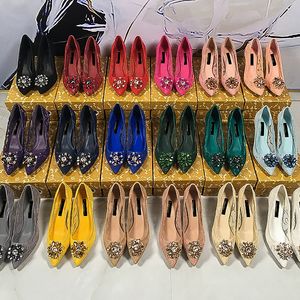 Women's Dress Shoes Pointed High Heels Diamond Buckle Decoration Party Wedding High-heeled