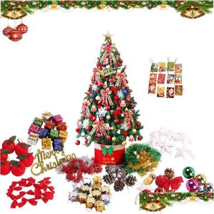 Decorações de Natal Decorações de Natal 109 PCs Tree Ornamentos Kids Toys para Chirstmas pendurados com pingente com letra de corda CR DHPA4
