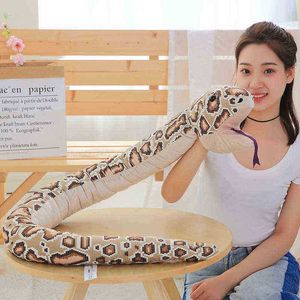 Simula￧￣o de 165 cm Cobra e Python Snake Dolls Cuddly Animal Soft Recheted Toys para Ldren Birthday Party Christmas Gift J220729