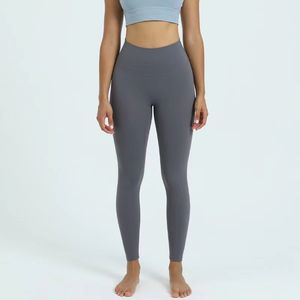 Calças leggings de cintura alta para yoga alinhadas femininas fitness macias elásticas para levantar o quadril em forma de T Calças esportivas de corrida para mulheres 29 cores