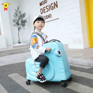 New Children Rolling Luggage Spinner Inch Kids Cabin Trolley Suitcase Student Travel Bag Handbag J220707